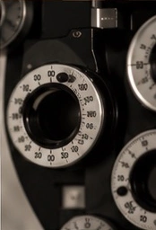 Close-up of ophthalmic examination equipment